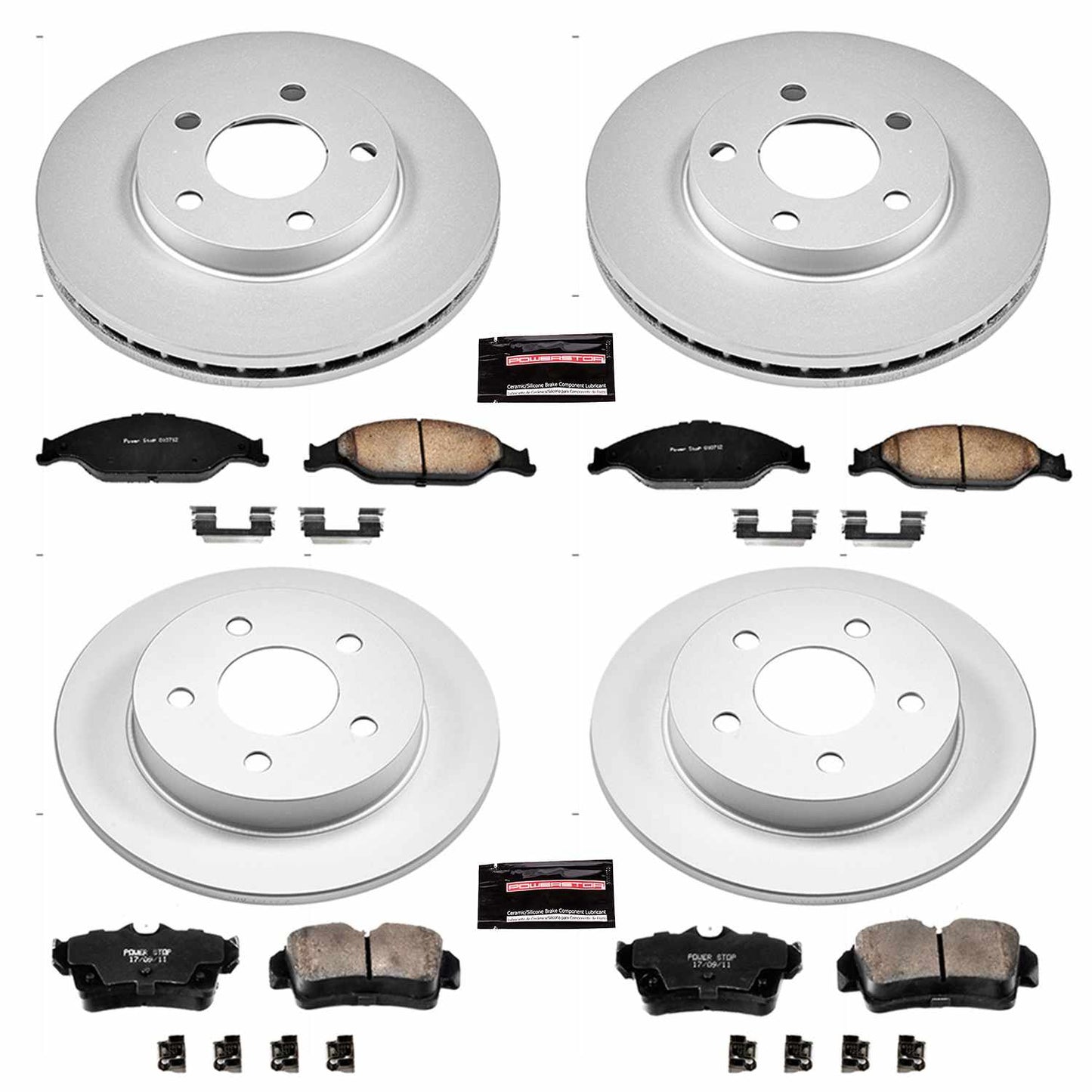 PowerStop Power Stop 99-04 Ford Mustang Front & Rear Z17 Evolution Geomet Coated Brake Kit CRK1302