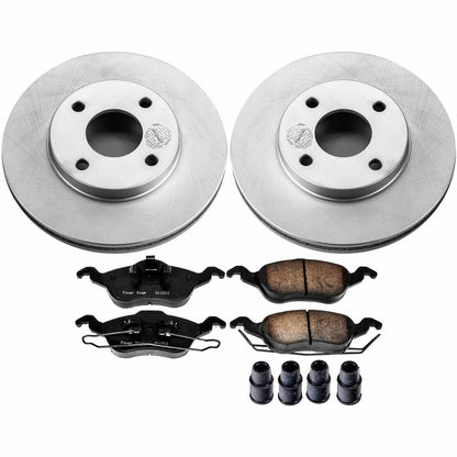 PowerStop Power Stop 00-04 Ford Focus Front Z17 Evolution Geomet Coated Brake Kit CRK1358