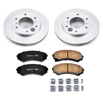 PowerStop Power Stop 01-06 Mitsubishi Montero Front Z17 Evolution Geomet Coated Brake Kit CRK148