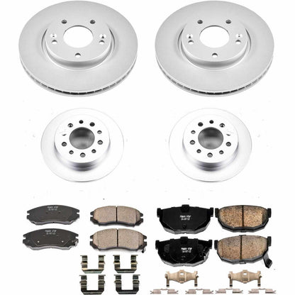 PowerStop Power Stop 04-06 Hyundai Tiburon Front & Rear Z17 Evolution Geomet Coated Brake Kit CRK164