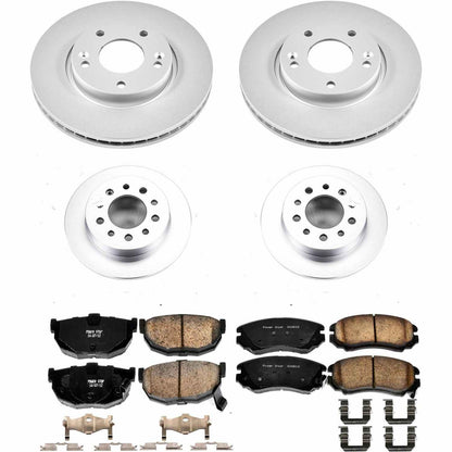 PowerStop Power Stop 03-08 Hyundai Tiburon Front & Rear Z17 Evolution Geomet Coated Brake Kit CRK166