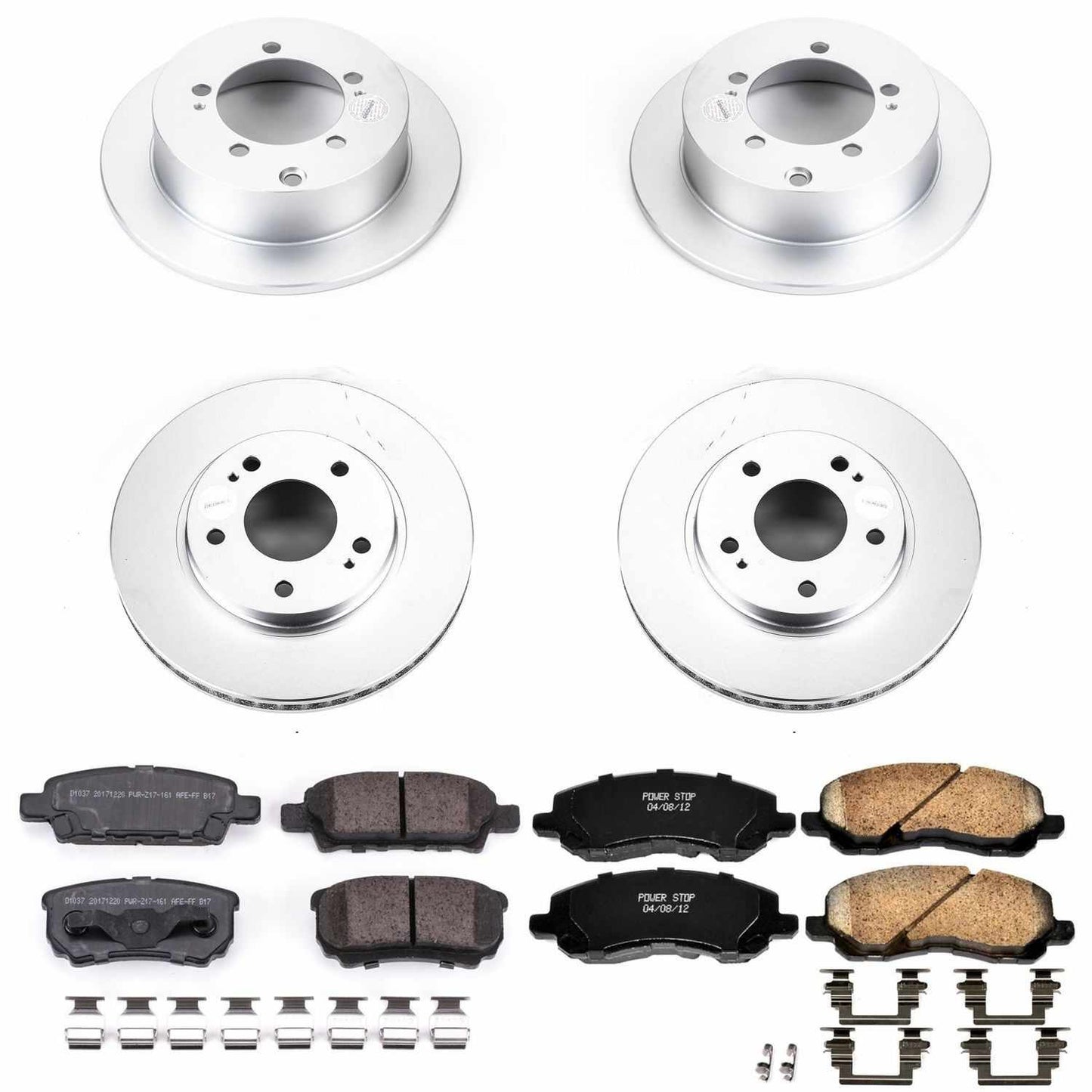 PowerStop Power Stop 04-06 Mitsubishi Lancer Front & Rear Z17 Evolution Geomet Coated Brake Kit CRK1682