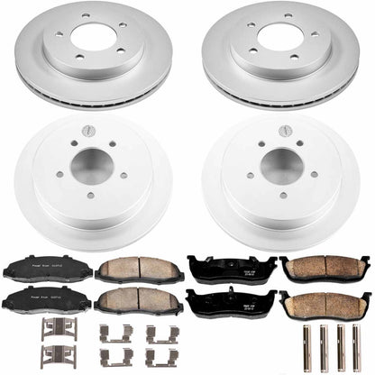 PowerStop Power Stop 99-00 Ford F-150 Front & Rear Z17 Evolution Geomet Coated Brake Kit CRK1867