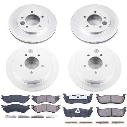 PowerStop Power Stop 97-00 Ford Expedition Front & Rear Z17 Evolution Geomet Coated Brake Kit CRK1870