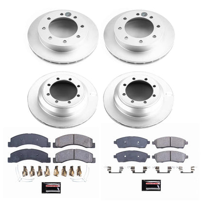 PowerStop Power Stop 1999 Ford F-350 Super Duty Front & Rear Z17 Evolution Geomet Coated Brake Kit CRK1886