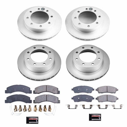PowerStop Power Stop 1999 Ford F-250 Super Duty Front & Rear Z17 Evolution Geomet Coated Brake Kit CRK1887