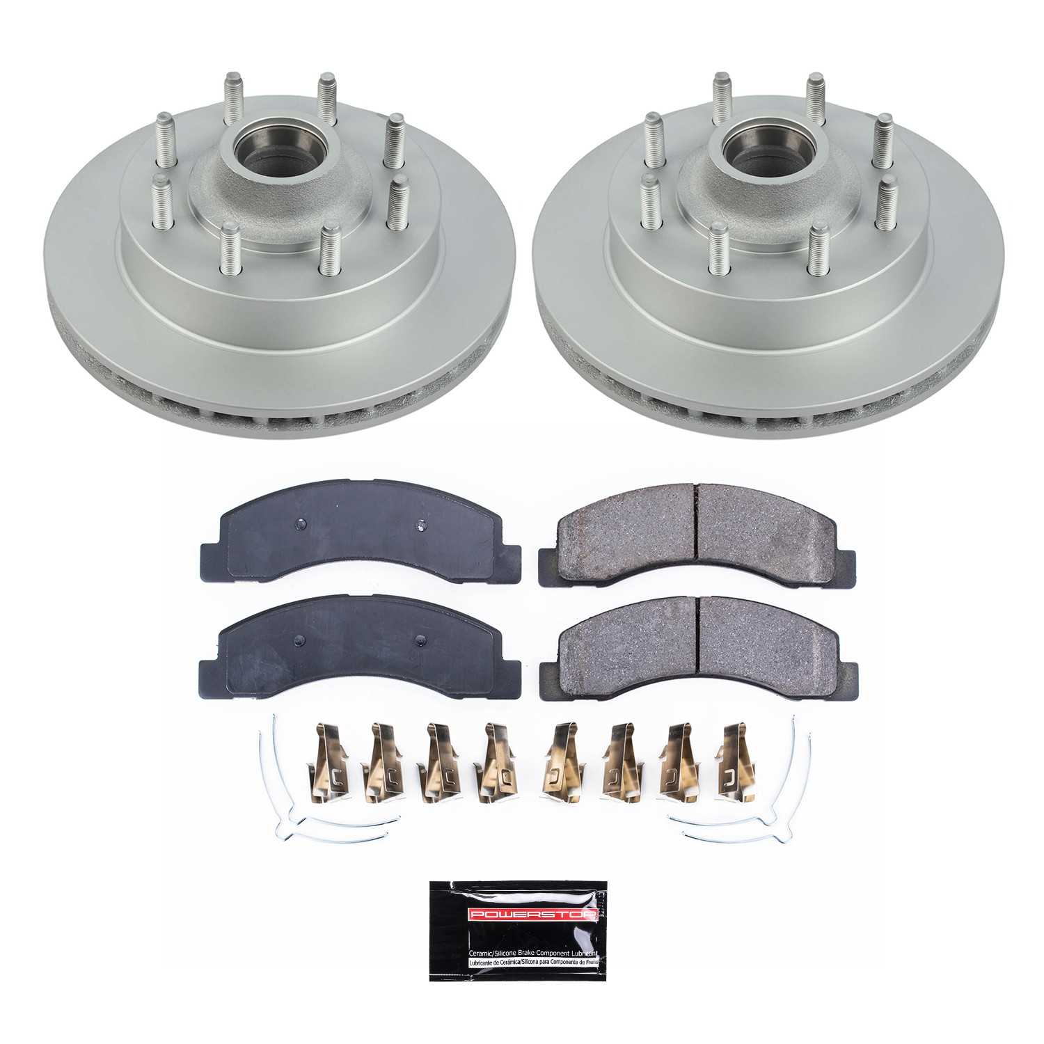 PowerStop Power Stop 00-02 Ford Excursion Front Z17 Evolution Geomet Coated Brake Kit CRK1893