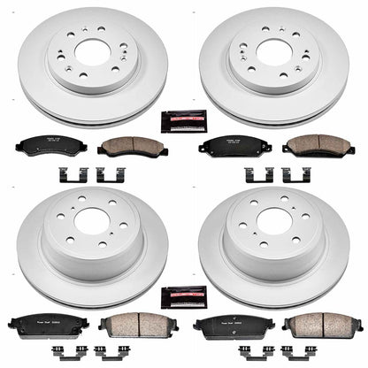 PowerStop Power Stop 07-08 Cadillac Escalade Front & Rear Z17 Evolution Geomet Coated Brake Kit CRK2068