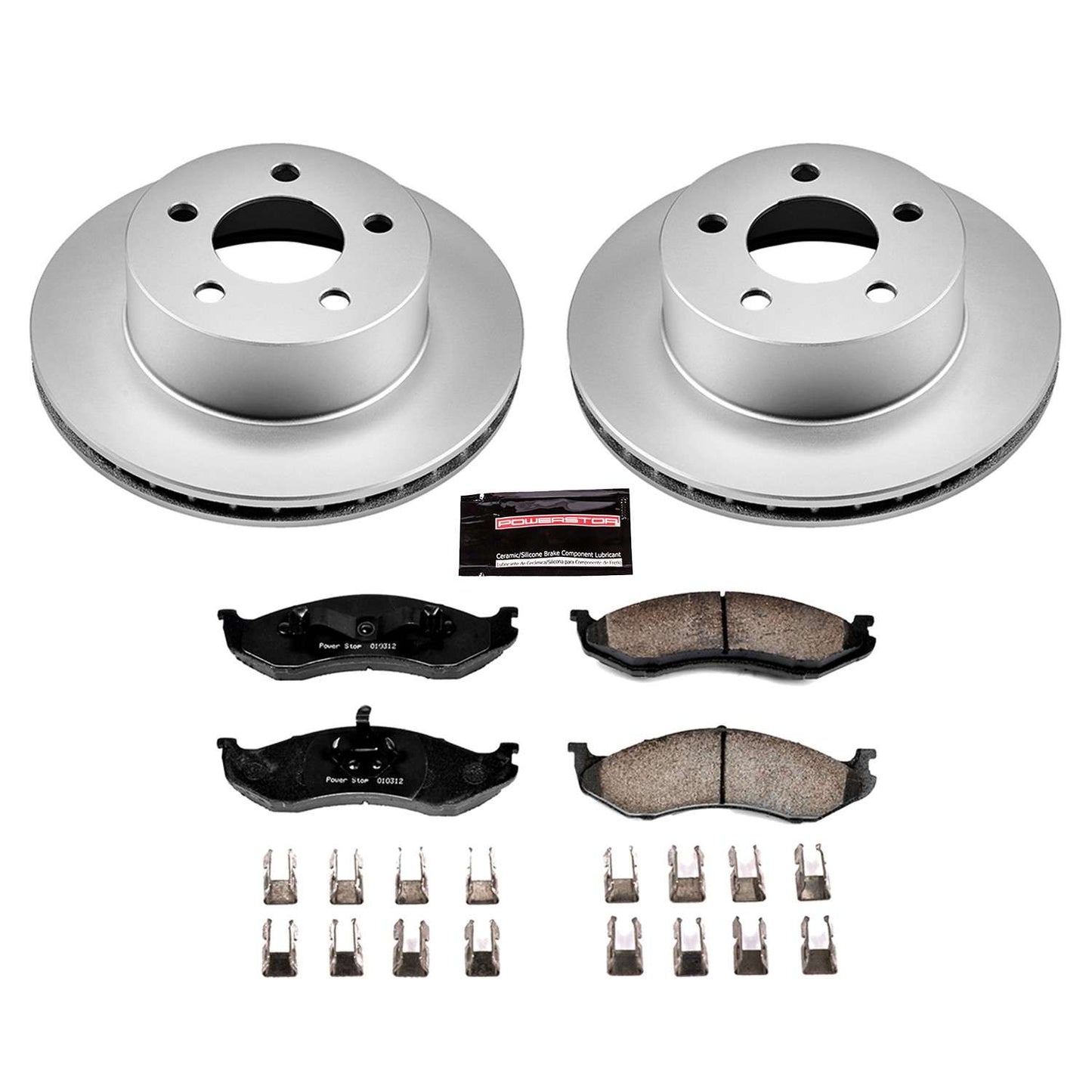 PowerStop Power Stop 90-99 Jeep Cherokee Front Z17 Evolution Geomet Coated Brake Kit CRK2119