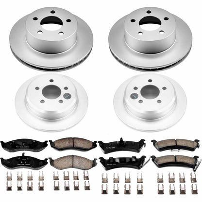 PowerStop Power Stop 93-98 Jeep Grand Cherokee Front & Rear Z17 Evolution Geomet Coated Brake Kit CRK2121
