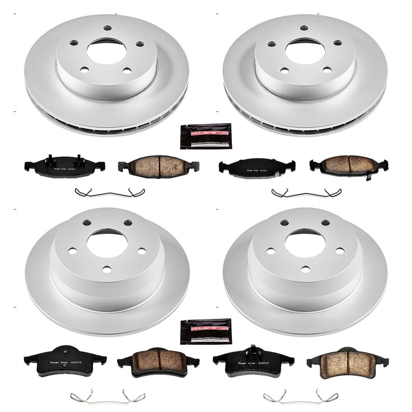 PowerStop Power Stop 99-02 Jeep Grand Cherokee Front & Rear Z17 Evolution Geomet Coated Brake Kit CRK2148