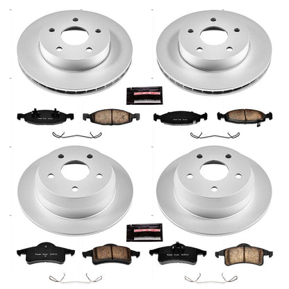 PowerStop Power Stop 99-02 Jeep Grand Cherokee Front & Rear Z17 Evolution Geomet Coated Brake Kit CRK2148