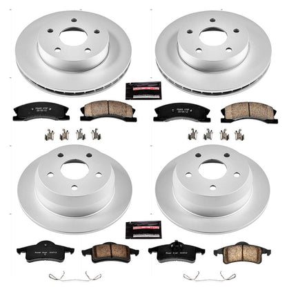 PowerStop Power Stop 99-04 Jeep Grand Cherokee Front & Rear Z17 Evolution Geomet Coated Brake Kit CRK2150