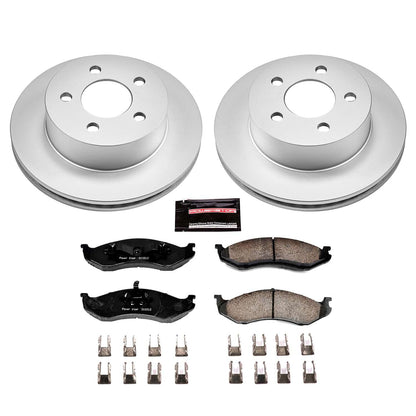PowerStop Power Stop 99-01 Jeep Cherokee Front Z17 Evolution Geomet Coated Brake Kit CRK2152