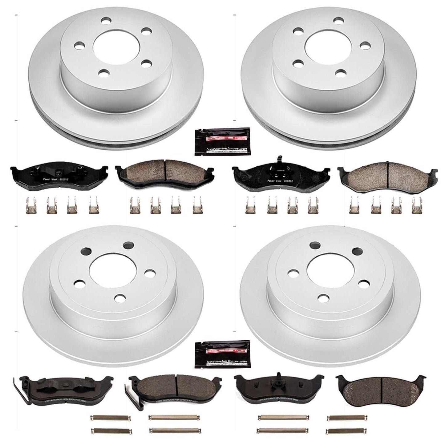 PowerStop Power Stop 03-06 Jeep Wrangler Front & Rear Z17 Evolution Geomet Coated Brake Kit CRK2154