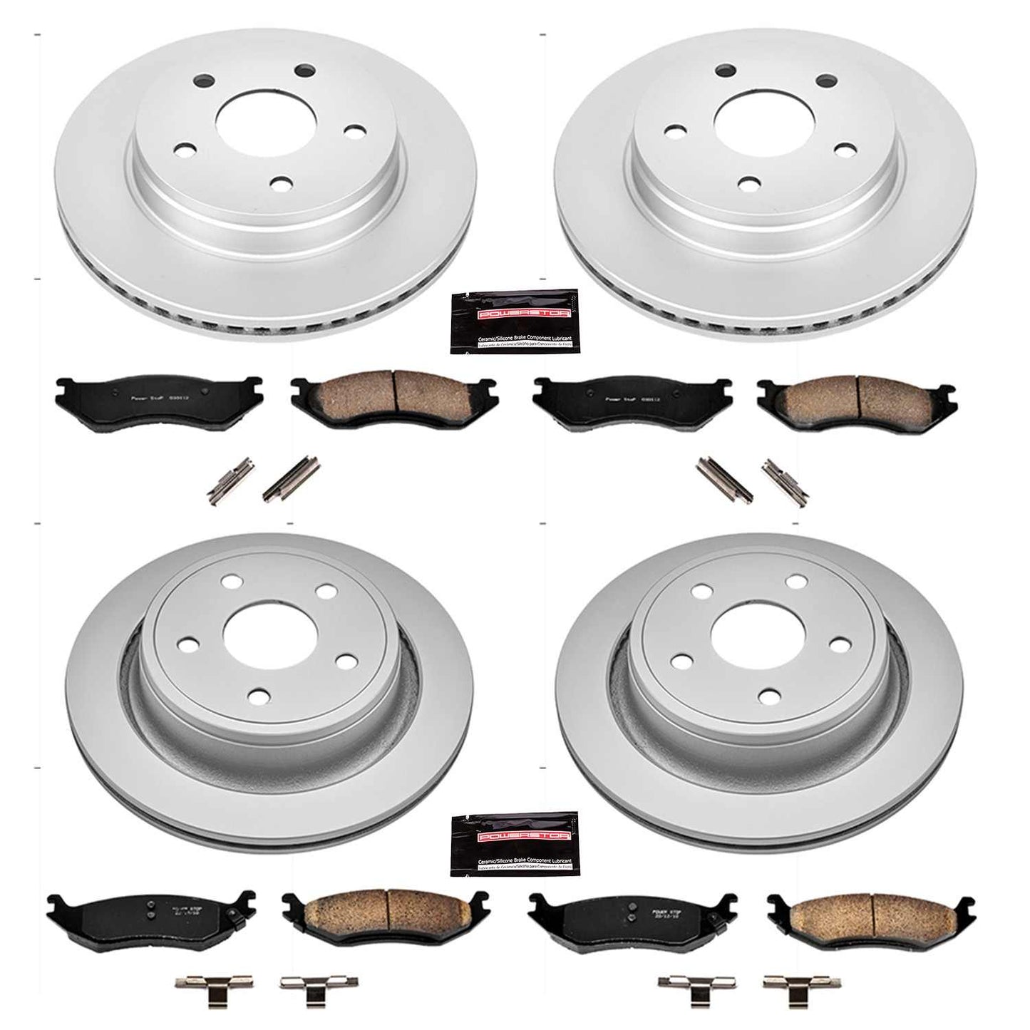 PowerStop Power Stop 03-05 Dodge Ram 1500 Front & Rear Z17 Evolution Geomet Coated Brake Kit CRK2168