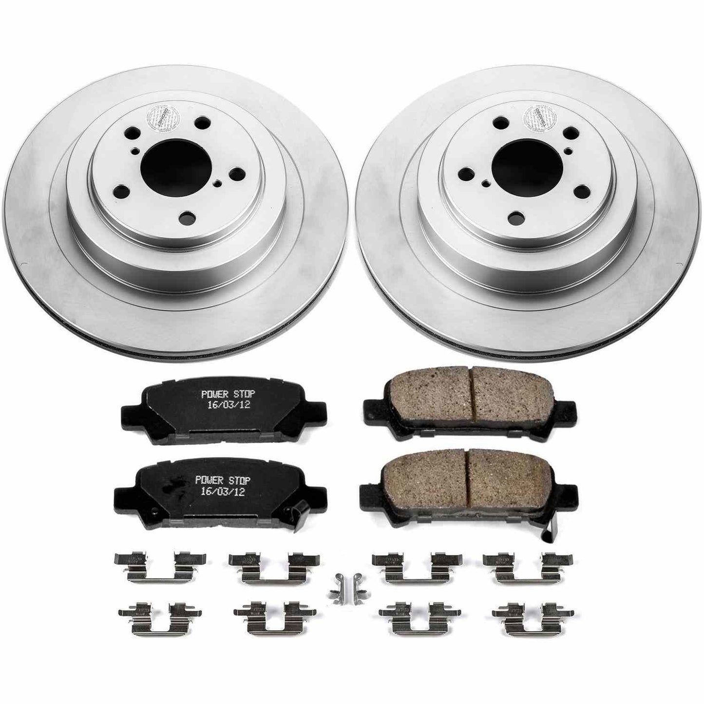PowerStop Power Stop 05-09 Subaru Legacy Rear Z17 Evolution Geomet Coated Brake Kit CRK219