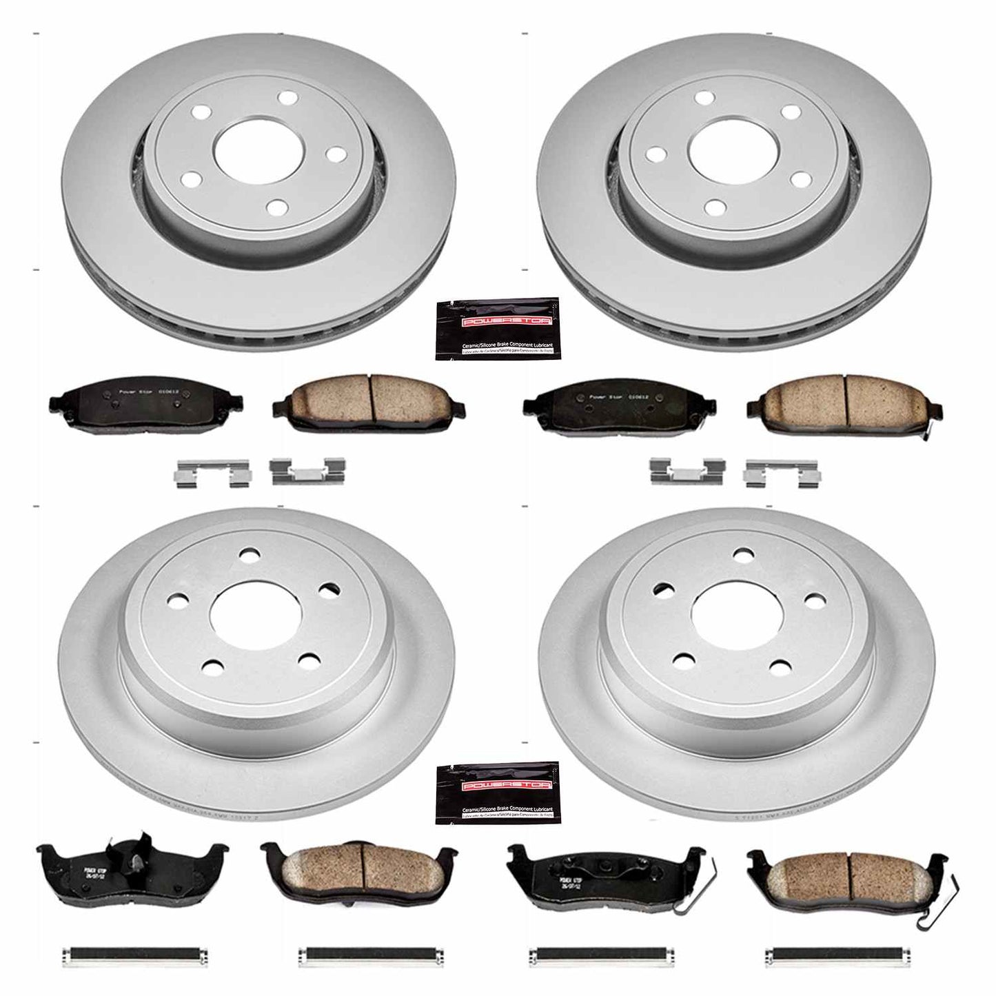 PowerStop Power Stop 06-10 Jeep Commander Front & Rear Z17 Evolution Geomet Coated Brake Kit CRK2220