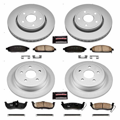 PowerStop Power Stop 06-10 Jeep Commander Front & Rear Z17 Evolution Geomet Coated Brake Kit CRK2220