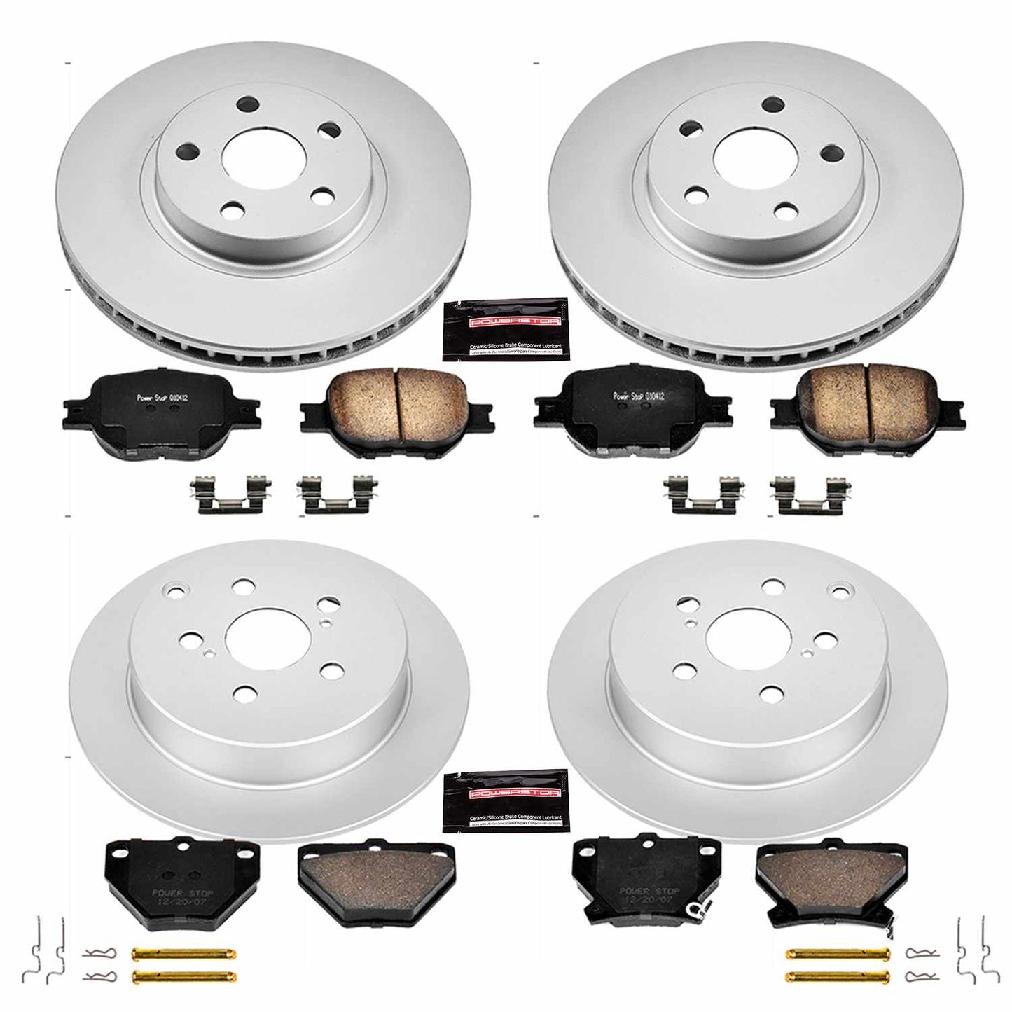PowerStop Power Stop 00-05 Toyota Celica Front & Rear Z17 Evolution Geomet Coated Brake Kit CRK2314