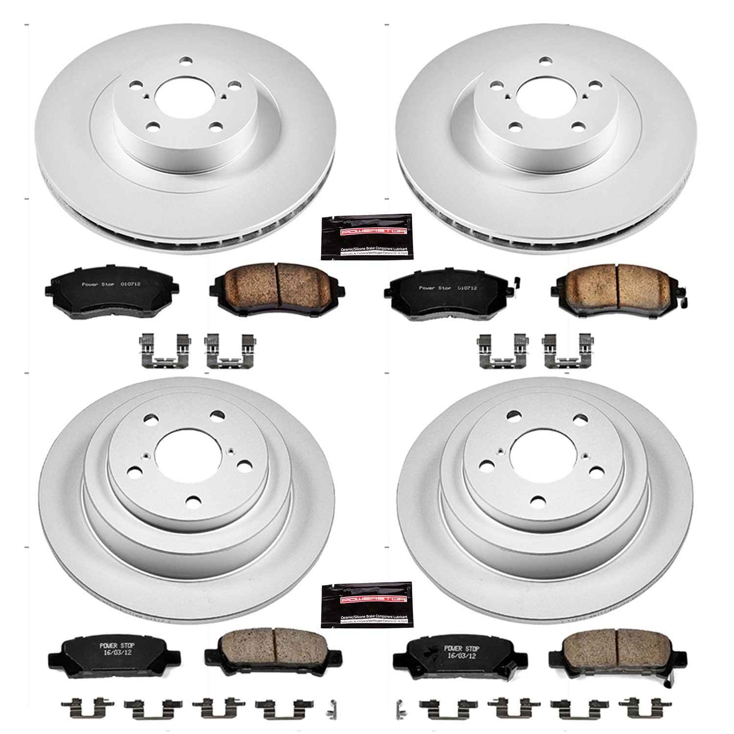 PowerStop Power Stop 2003 Subaru Forester Front & Rear Z17 Evolution Geomet Coated Brake Kit CRK2377