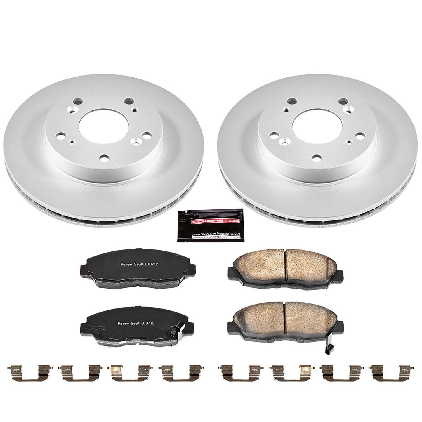 PowerStop Power Stop 06-11 Honda Civic Front Z17 Evolution Geomet Coated Brake Kit CRK2384