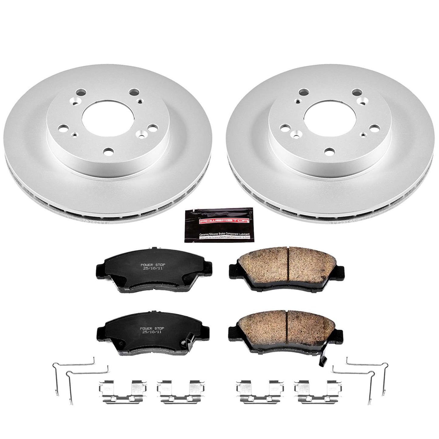 PowerStop Power Stop 06-11 Honda Civic Front Z17 Evolution Geomet Coated Brake Kit CRK2389