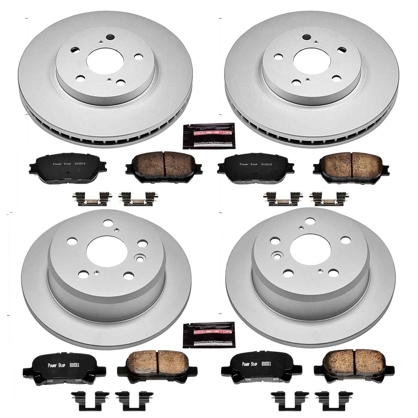 PowerStop Power Stop 2002 Toyota Camry Front & Rear Z17 Evolution Geomet Coated Brake Kit CRK2415