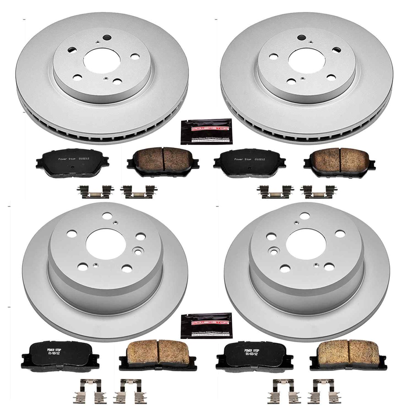 PowerStop Power Stop 2002 Toyota Camry Front & Rear Z17 Evolution Geomet Coated Brake Kit CRK2416