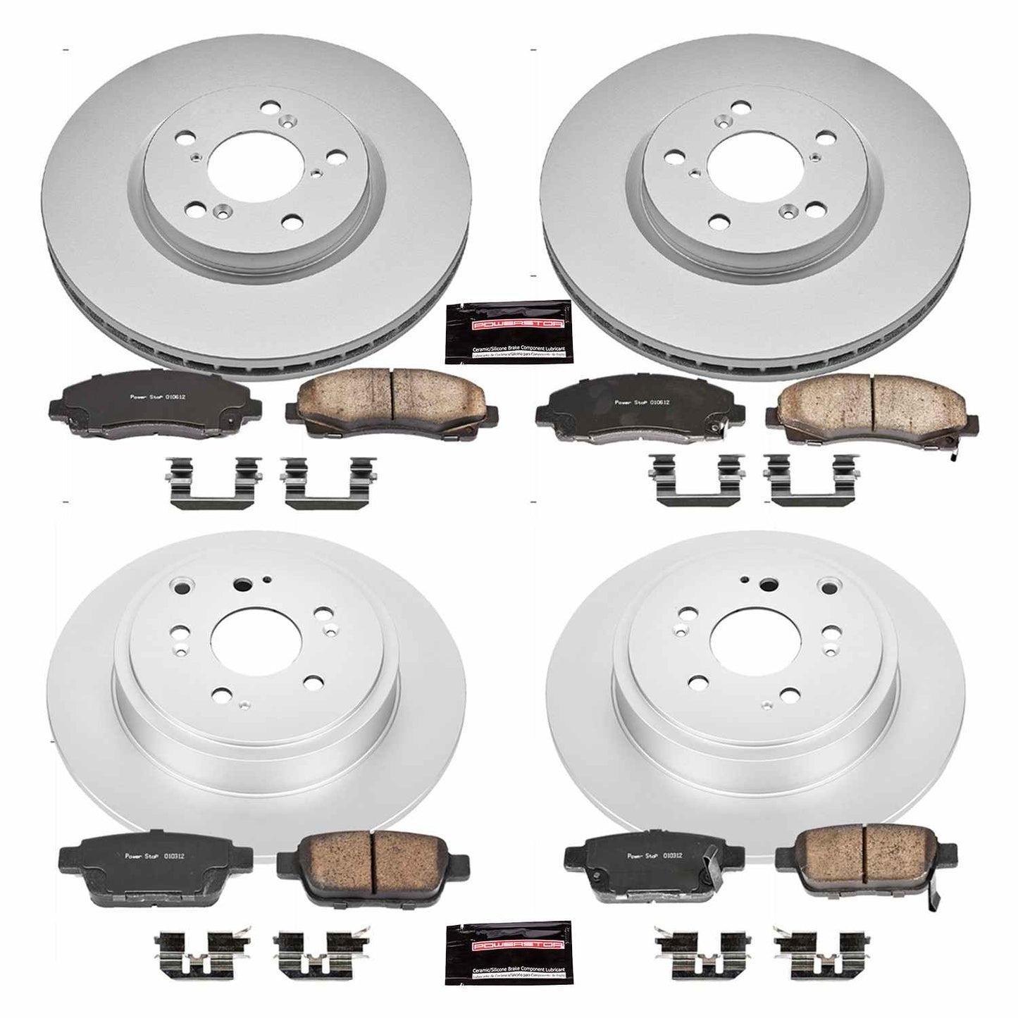 PowerStop Power Stop 06-11 Honda Ridgeline Front & Rear Z17 Evolution Geomet Coated Brake Kit CRK2430