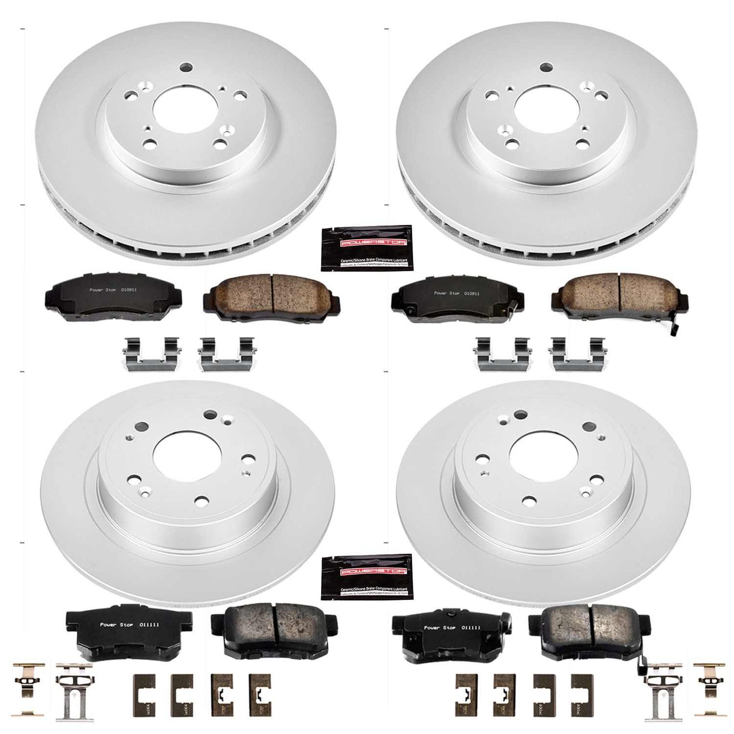 PowerStop Power Stop 06-07 Honda Accord Front & Rear Z17 Evolution Geomet Coated Brake Kit CRK2743