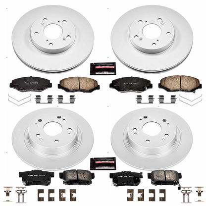 PowerStop Power Stop 2005 Honda Accord Front & Rear Z17 Evolution Geomet Coated Brake Kit CRK2745