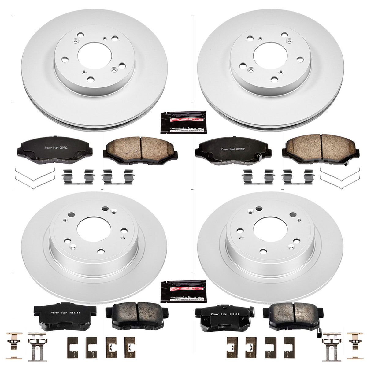 PowerStop Power Stop 2005 Honda Accord Front & Rear Z17 Evolution Geomet Coated Brake Kit CRK2745