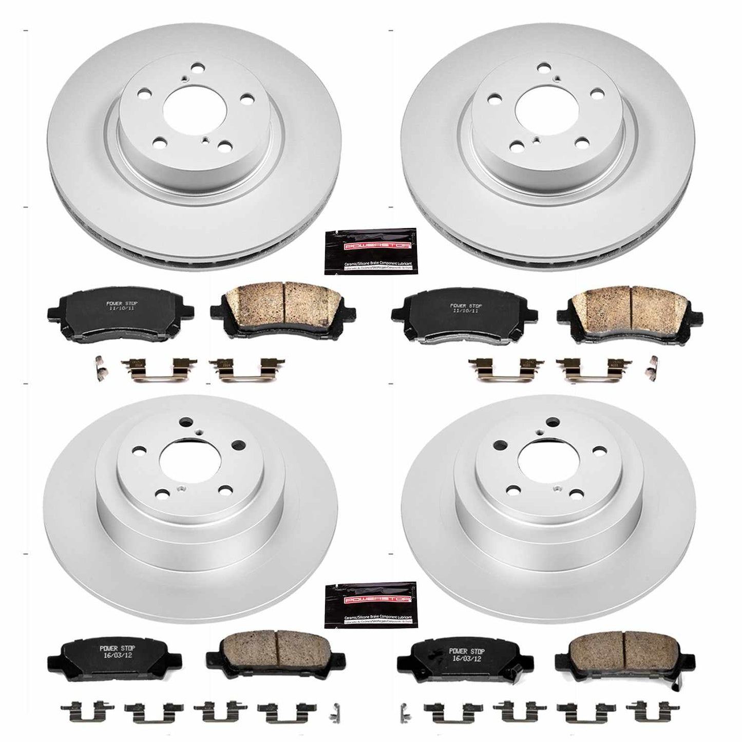 PowerStop Power Stop 00-02 Subaru Legacy Front & Rear Z17 Evolution Geomet Coated Brake Kit CRK2749
