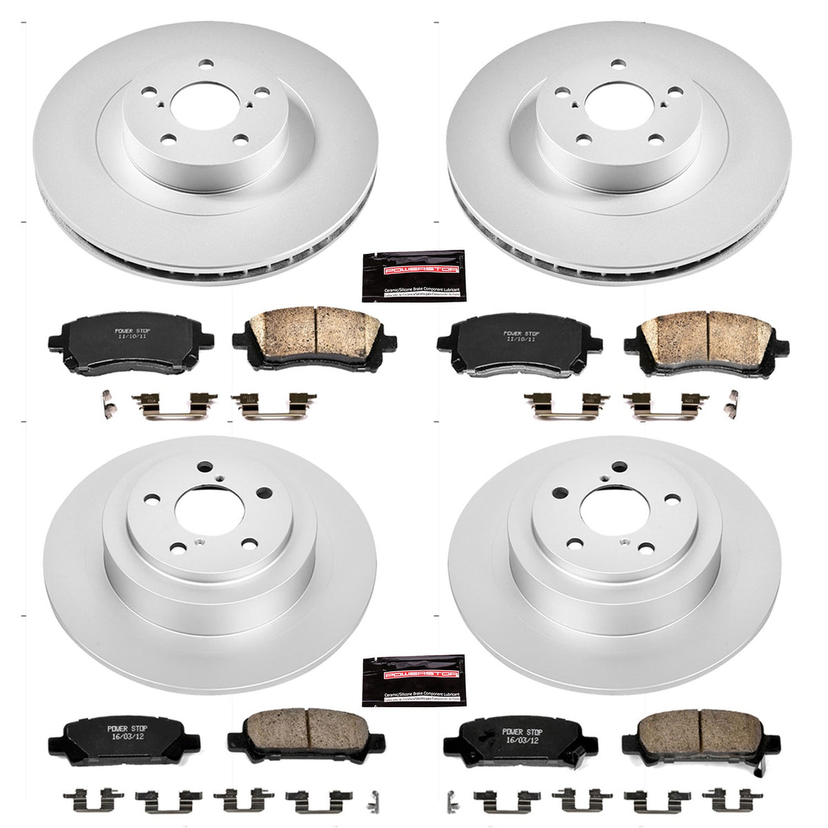 PowerStop Power Stop 2001 Subaru Legacy Front & Rear Z17 Evolution Geomet Coated Brake Kit CRK2752