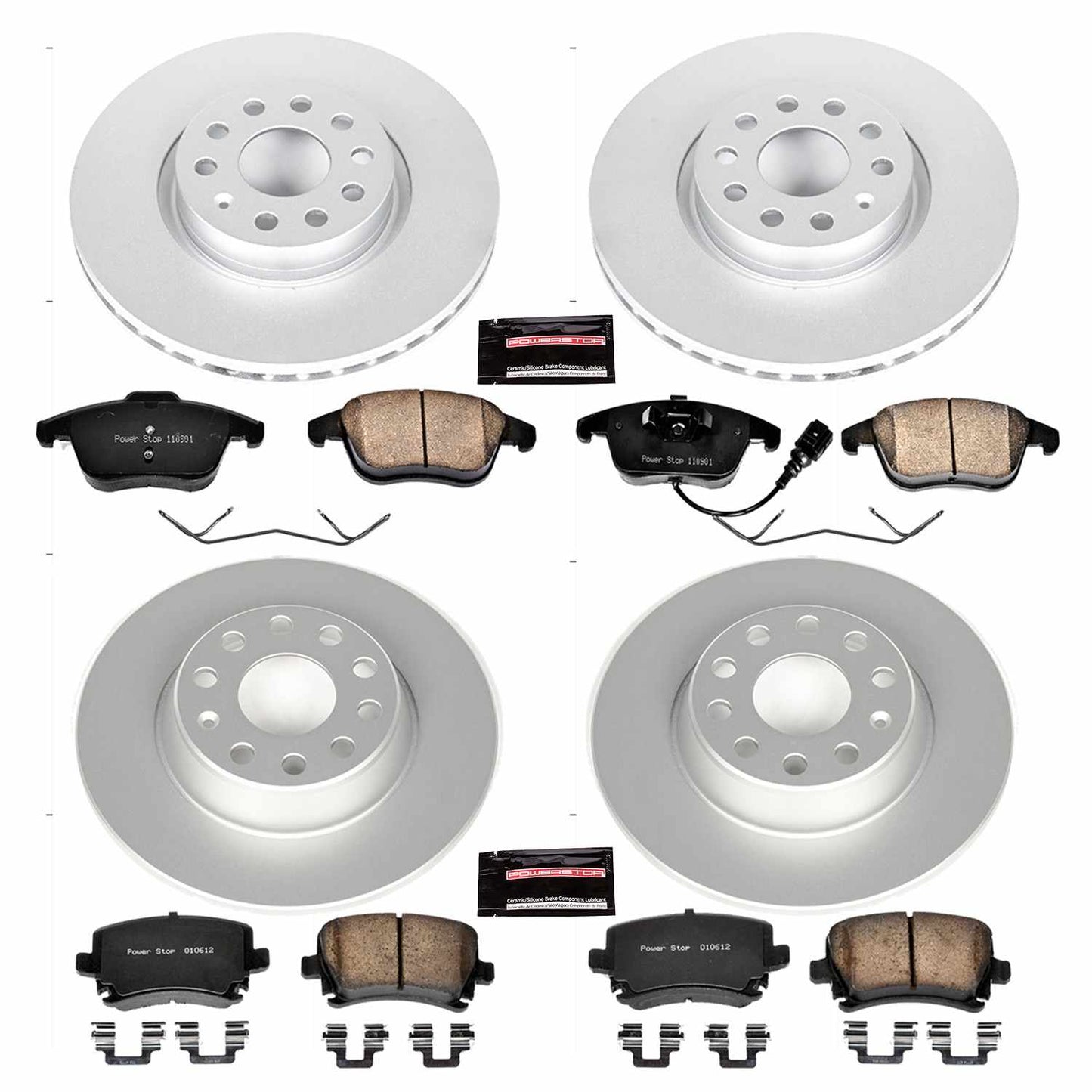 PowerStop Power Stop 09-10 Volkswagen Tiguan Front & Rear Z23 Evolution Sport Coated Brake Kit CRK2757