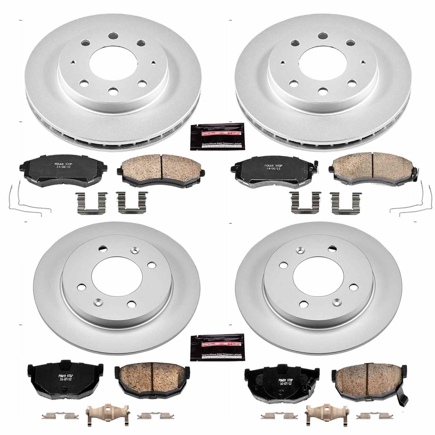 PowerStop Power Stop 98-01 Hyundai Elantra Front & Rear Z17 Evolution Geomet Coated Brake Kit CRK2778