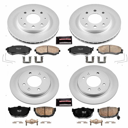 PowerStop Power Stop 98-01 Hyundai Elantra Front & Rear Z17 Evolution Geomet Coated Brake Kit CRK2778