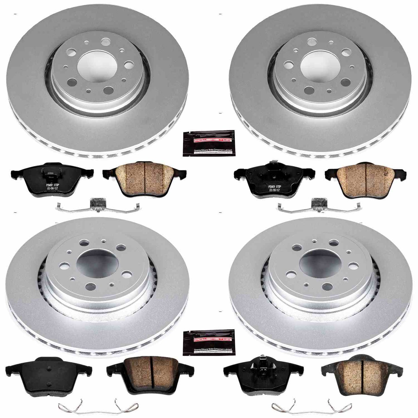 PowerStop Power Stop 03-14 Volvo XC90 Front & Rear Z23 Evolution Sport Coated Brake Kit CRK2835