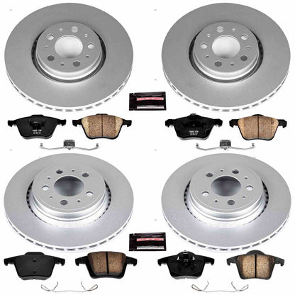 PowerStop Power Stop 03-14 Volvo XC90 Front & Rear Z23 Evolution Sport Coated Brake Kit CRK2835