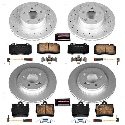 PowerStop Power Stop 02-03 Mercedes-Benz S500 Front & Rear Z23 Evolution Sport Coated Brake Kit CRK2851