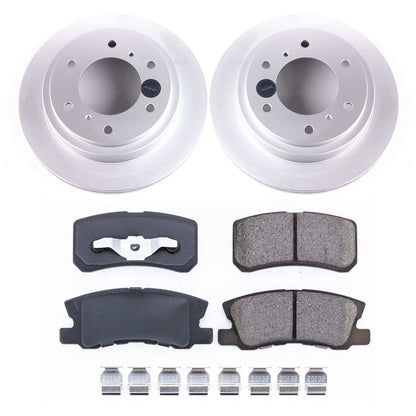 PowerStop Power Stop 01-06 Mitsubishi Montero Rear Z17 Evolution Geomet Coated Brake Kit CRK3119