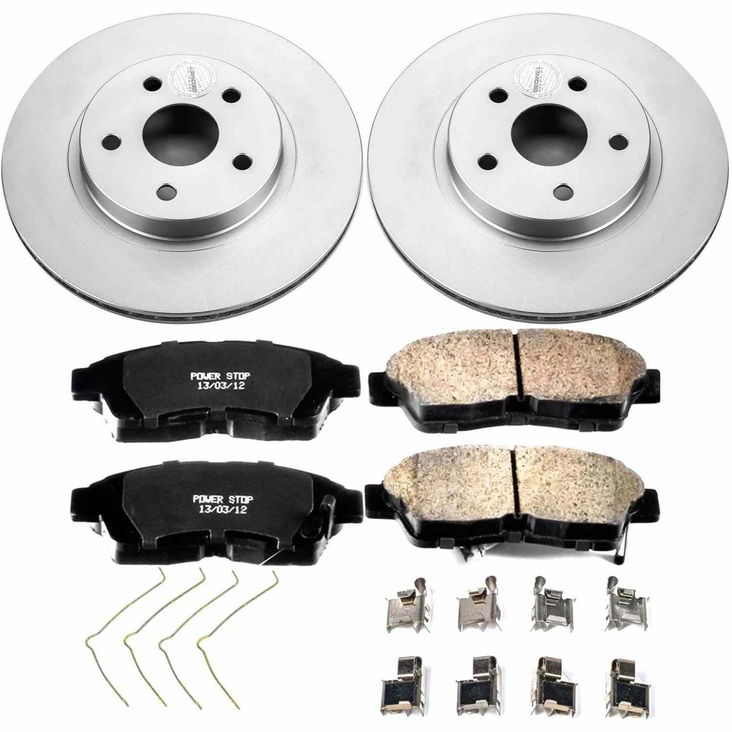 PowerStop Power Stop 96-00 Toyota RAV4 Front Z17 Evolution Geomet Coated Brake Kit CRK3163