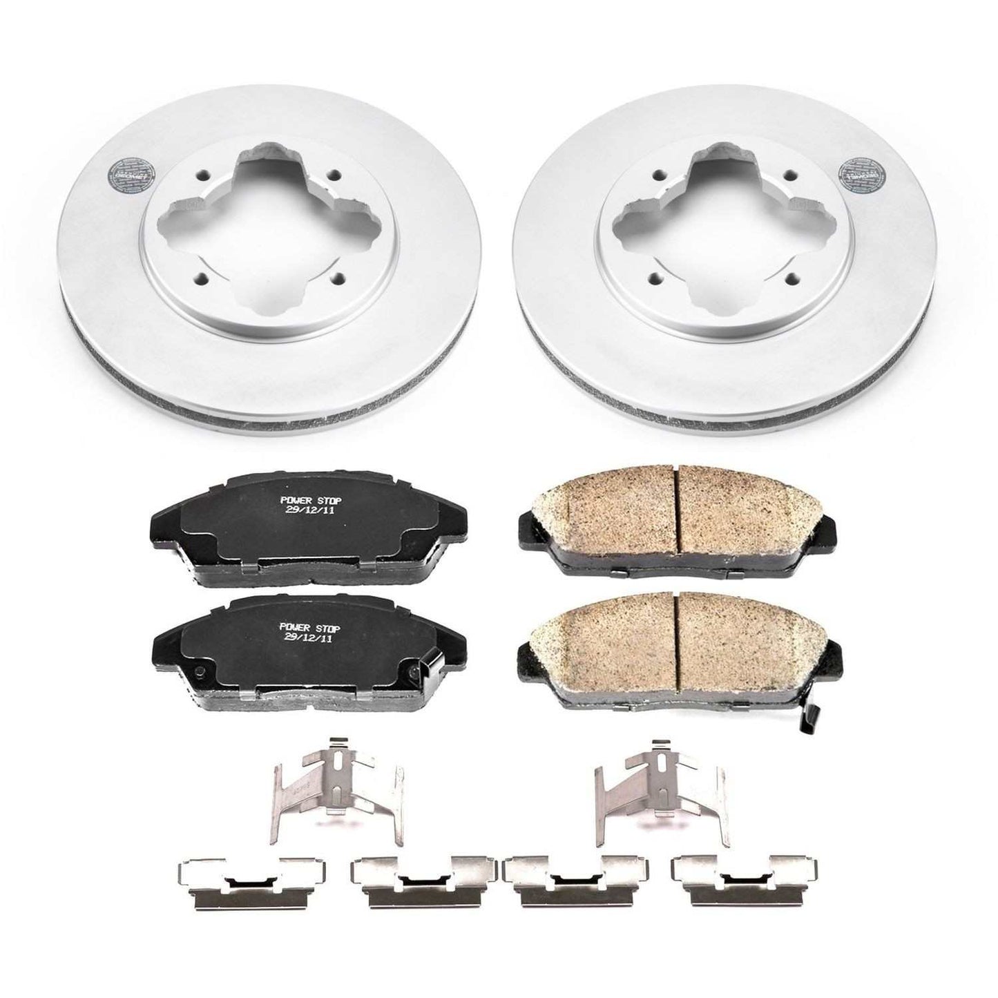 PowerStop Power Stop 90-93 Honda Accord Front Z17 Evolution Geomet Coated Brake Kit CRK3164
