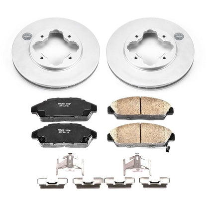 PowerStop Power Stop 90-93 Honda Accord Front Z17 Evolution Geomet Coated Brake Kit CRK3164