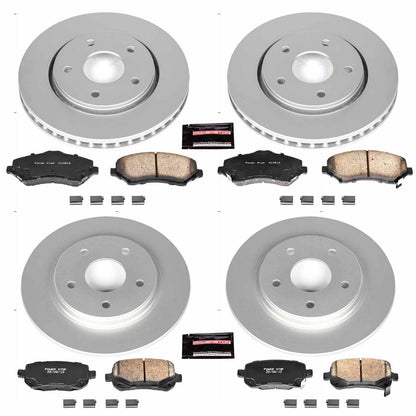 PowerStop Power Stop 08-12 Chrysler Town & Country Front & Rear Z17 Evolution Geomet Coated Brake Kit CRK4015