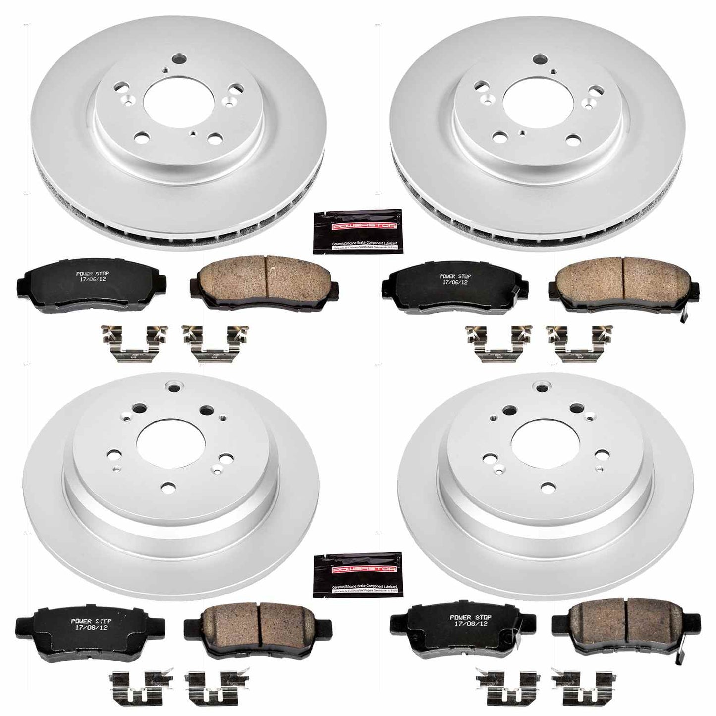 PowerStop Power Stop 05-10 Honda Odyssey Front & Rear Z17 Evolution Geomet Coated Brake Kit CRK4044