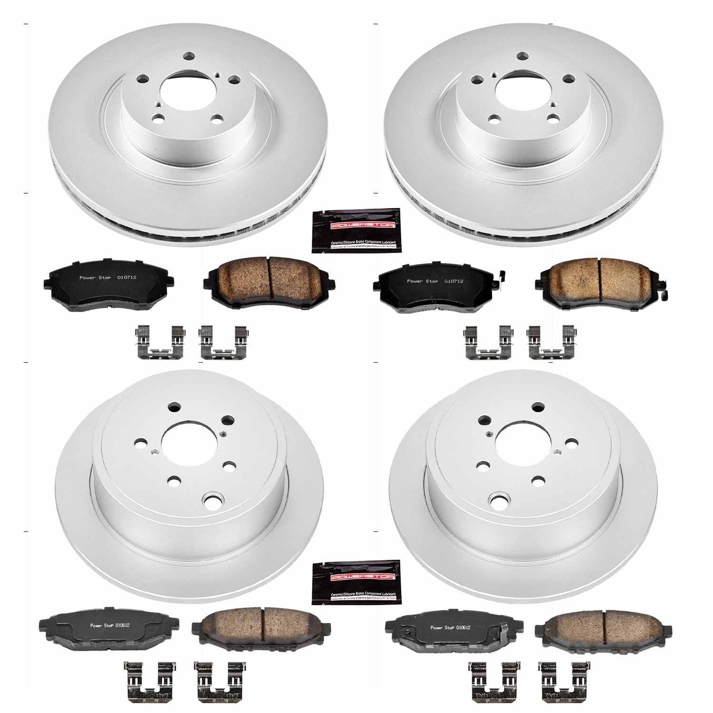 PowerStop Power Stop 06-09 Subaru Legacy Front & Rear Z17 Evolution Geomet Coated Brake Kit CRK4079