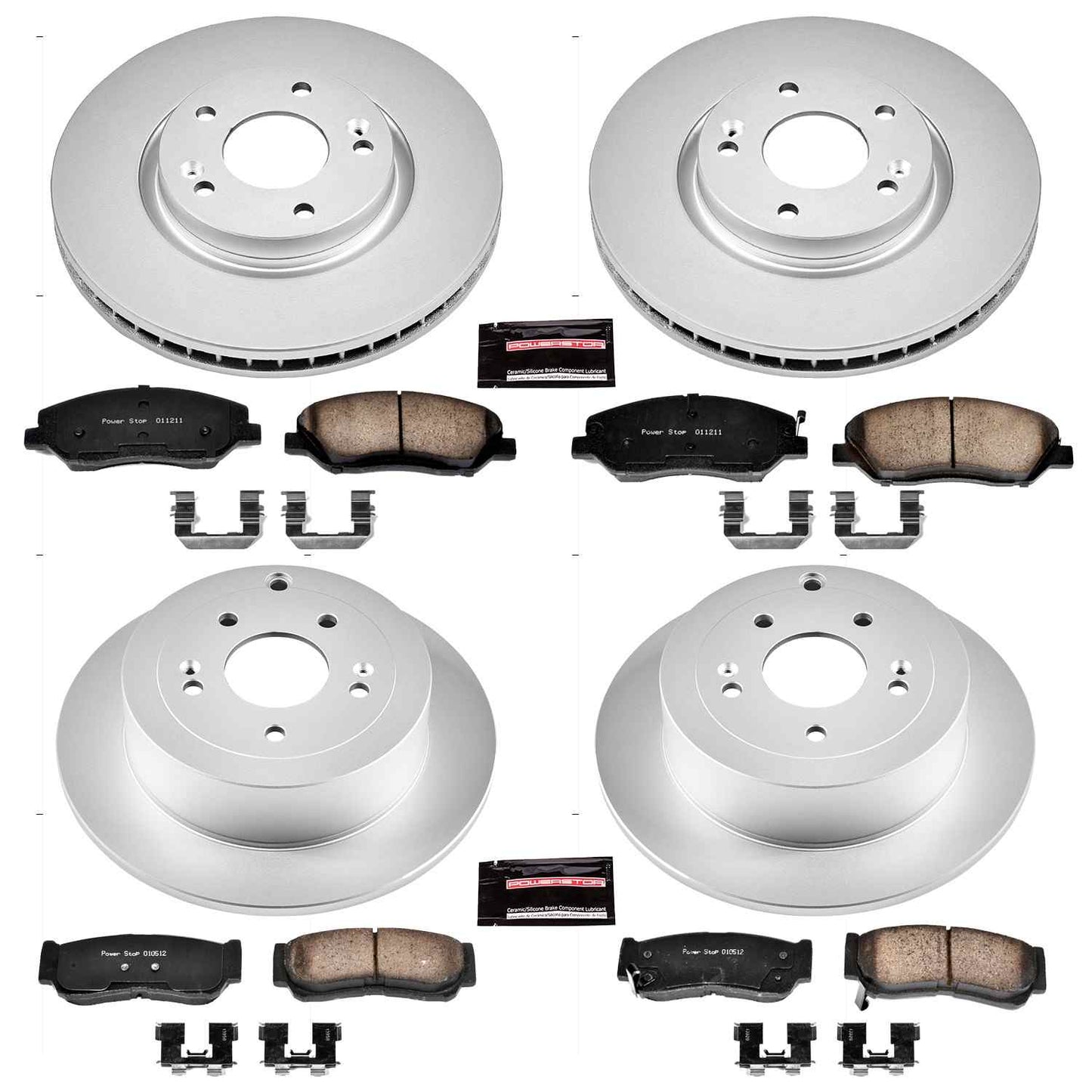 PowerStop Power Stop 07-09 Hyundai Santa Fe Front & Rear Z17 Evolution Geomet Coated Brake Kit CRK4116