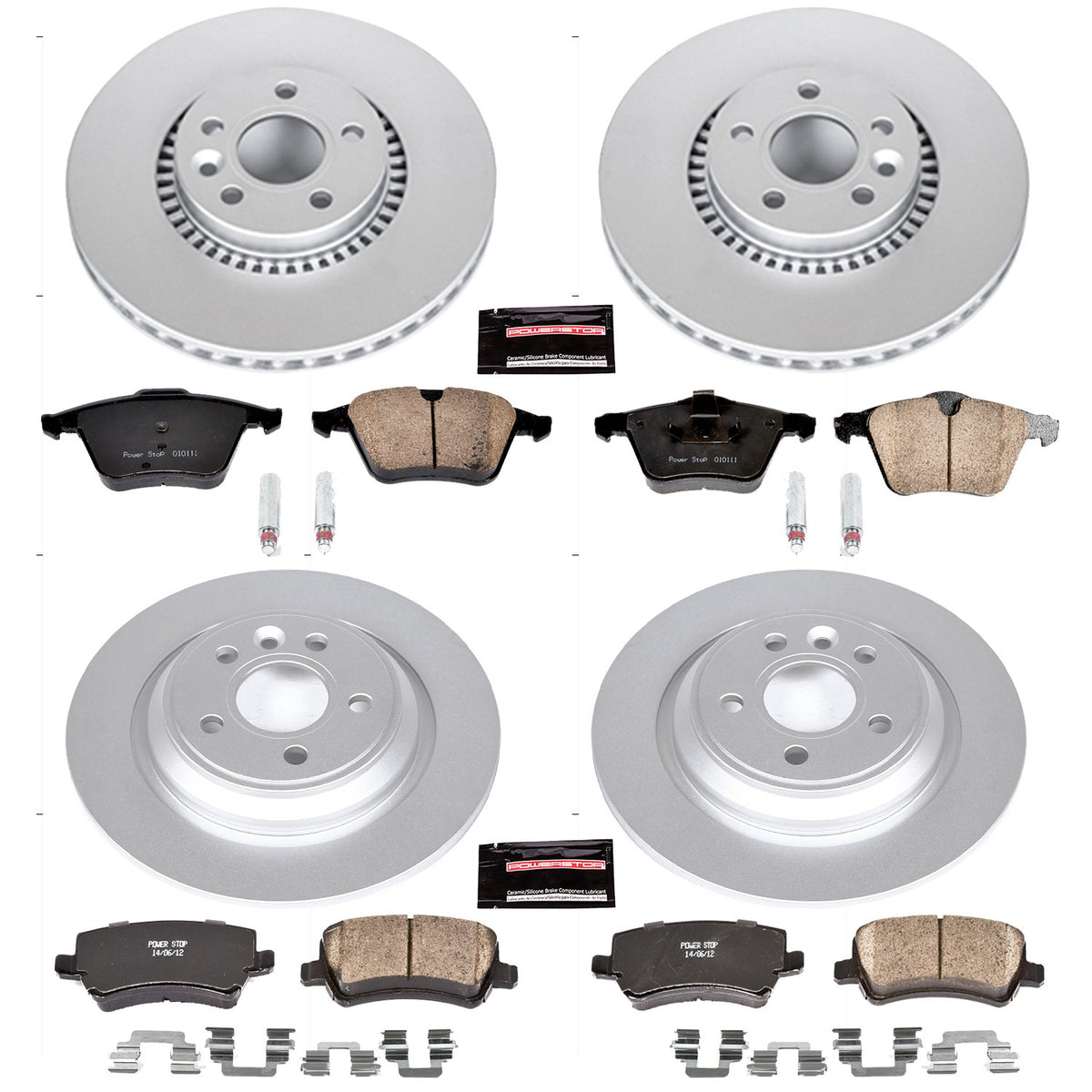 PowerStop Power Stop 17-18 Volvo S60 Front & Rear Z23 Evolution Sport Coated Brake Kit CRK4121
